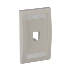Placa de Pared Vertical Ejecutiva, Salida Para 1 Puerto Mini-Com, Con Espacios Para Etiquetas, Color Blanco Mate