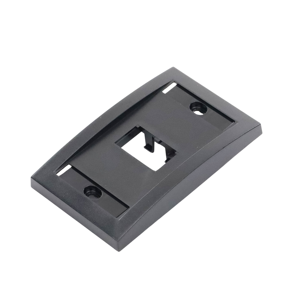 Placa de Pared Vertical Ejecutiva, Salida de 2 Puertos Mini-Com, Con Espacios Para Etiquetas, Color Negro