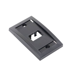 Placa de Pared Vertical Ejecutiva, Salida de 2 Puertos Mini-Com, Con Espacios Para Etiquetas, Color Negro