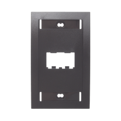 Placa de Pared Vertical Ejecutiva, Salida de 2 Puertos Mini-Com, Con Espacios Para Etiquetas, Color Negro