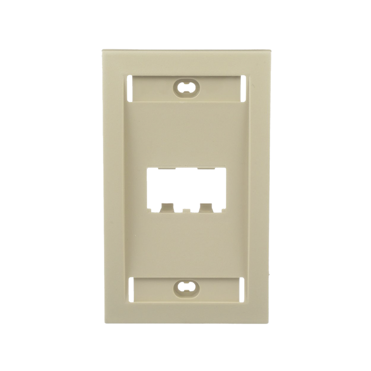 Placa de Pared Vertical Ejecutiva, Salida Para 2 Puertos Mini-Com, Con Espacios Para Etiquetas, Color Marfil