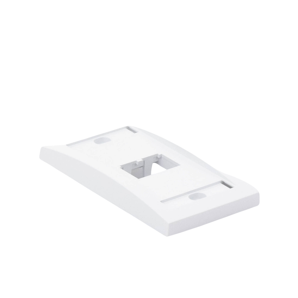 Placa de Pared Vertical Ejecutiva, Salida Para 2 Puertos Mini-Com, Con Espacios Para Etiquetas, Color Blanco