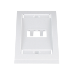 Placa de Pared Vertical Ejecutiva, Salida Para 2 Puertos Mini-Com, Con Espacios Para Etiquetas, Color Blanco
