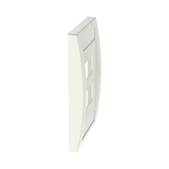 Placa de Pared Vertical Ejecutiva, Salida Para 4 Puertos Mini-Com, Con Espacios Para Etiquetas, Color Blanco Mate