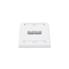Placa de Pared Vertical Clásica, Salida Para 2 Puertos Mini-Com, Con Espacios Para Etiquetas, Color Blanco