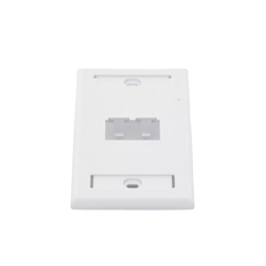 Placa de Pared Vertical Clásica, Salida Para 2 Puertos Mini-Com, Con Espacios Para Etiquetas, Color Blanco