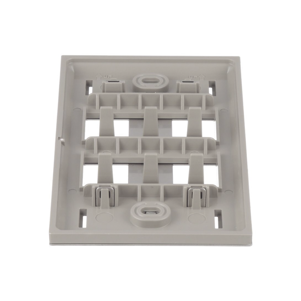 Placa de Pared Vertical, de Acero Inoxidable, Salida Para 4 Puertos Mini-Com, Con Espacios Para Etiquetas