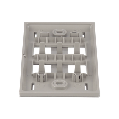 Placa de Pared Vertical, de Acero Inoxidable, Salida Para 4 Puertos Mini-Com, Con Espacios Para Etiquetas