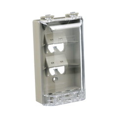 Placa de Pared Vertical, Resistente al Agua con Protección IP56, Acepta 4 Módulos Mini-Com, Color Gris