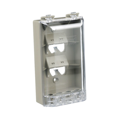Placa de Pared Vertical, Resistente al Agua con Protección IP56, Acepta 4 Módulos Mini-Com, Color Gris