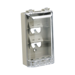 Placa de Pared Vertical, Resistente al Agua con Protección IP56, Acepta 4 Módulos Mini-Com, Color Gris