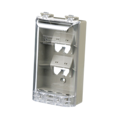 Placa de Pared Vertical, Resistente al Agua con Protección IP56, Acepta 4 Módulos Mini-Com, Color Gris