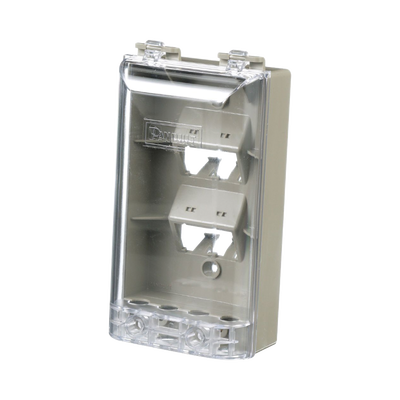 Placa de Pared Vertical, Resistente al Agua con Protección IP56, Acepta 4 Módulos Mini-Com, Color Gris