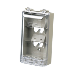Placa de Pared Vertical, Resistente al Agua con Protección IP56, Acepta 4 Módulos Mini-Com, Color Gris