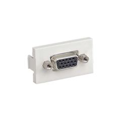 Inserto Plano de 1/3, Con Acoplador VGA Hembra-Hembra de 15 Pines, Color Blanco Mate