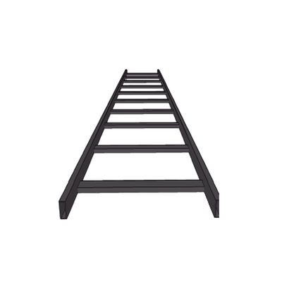 Escalera Tubular de 1.5" de Peralte y 12" de Ancho y 3.05 Metros de Largo, Pintura Epóxica Color Negro, Ideal Para Utilizarse en Centros de Datos o Cuartos de Telecomunicacionesl, incluye Coples y Tornillería