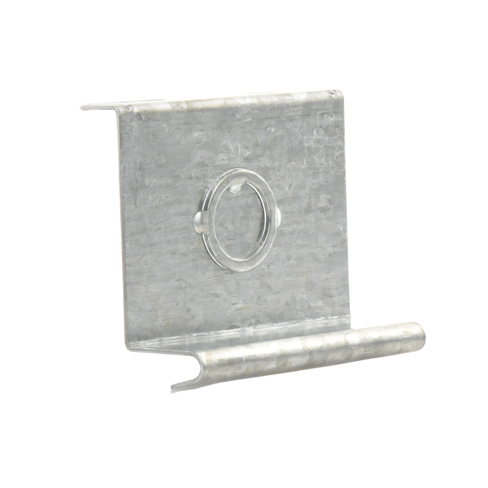 Placa salida a tubo automática con chequeador 1/2 y 3/4 de 66 mm, con acabado Electro Zinc