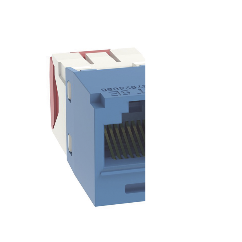 Conector Jack RJ45 Estilo TG, Mini-Com, Categoría 5e, de 8 Posiciones y 8 Cables, Color Azul
