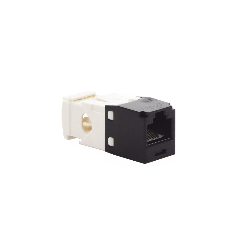 Conector Jack RJ45 Estilo TG, Mini-Com, Categoría 6, de 8 Posiciones y 8 Cables, Color Negro