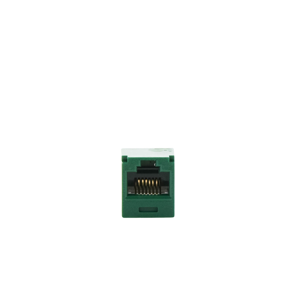Conector Jack RJ45 Estilo TG, Mini-Com, Categoría 6, de 8 Posiciones y 8 Cables, Color Verde