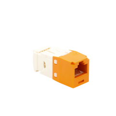 Conector Jack RJ45 Estilo TG, Mini-Com, Categoría 6, de 8 Posiciones y 8 Cables, Color Naranja