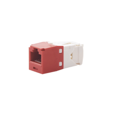 Conector Jack RJ45 Estilo TG, Mini-Com, Categoría 6, de 8 Posiciones y 8 Cables, Color Rojo