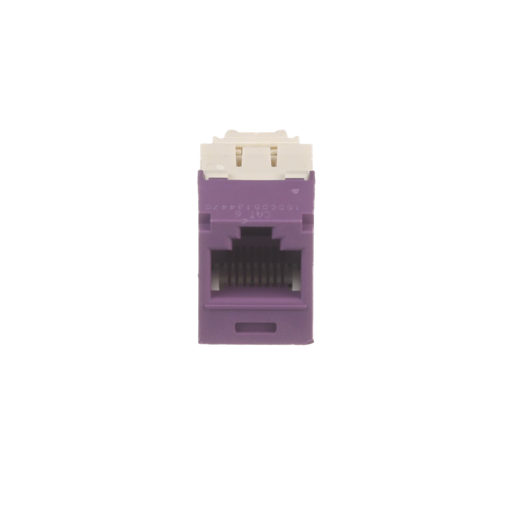 Conector Jack RJ45 Estilo TG, Mini-Com, Categoría 6, de 8 Posiciones y 8 Cables, Color Violeta