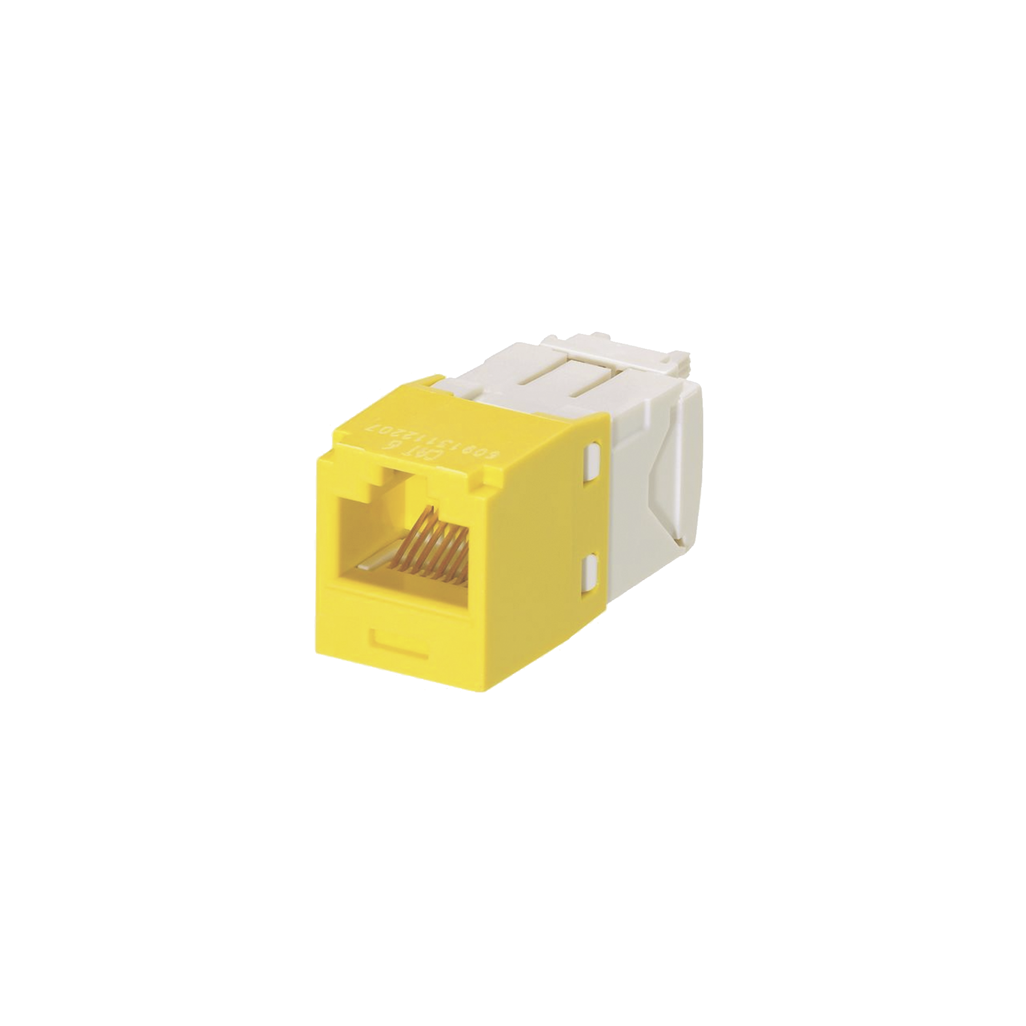 Conector Jack RJ45 Estilo TG, Mini-Com, Categoría 6, de 8 Posiciones y 8 Cables, Color Amarillo