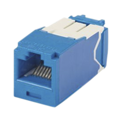 Conector Jack RJ45 Estilo TG, Mini-Com, Categoría 6A, de 8 Posiciones y 8 Cables, Color Azul