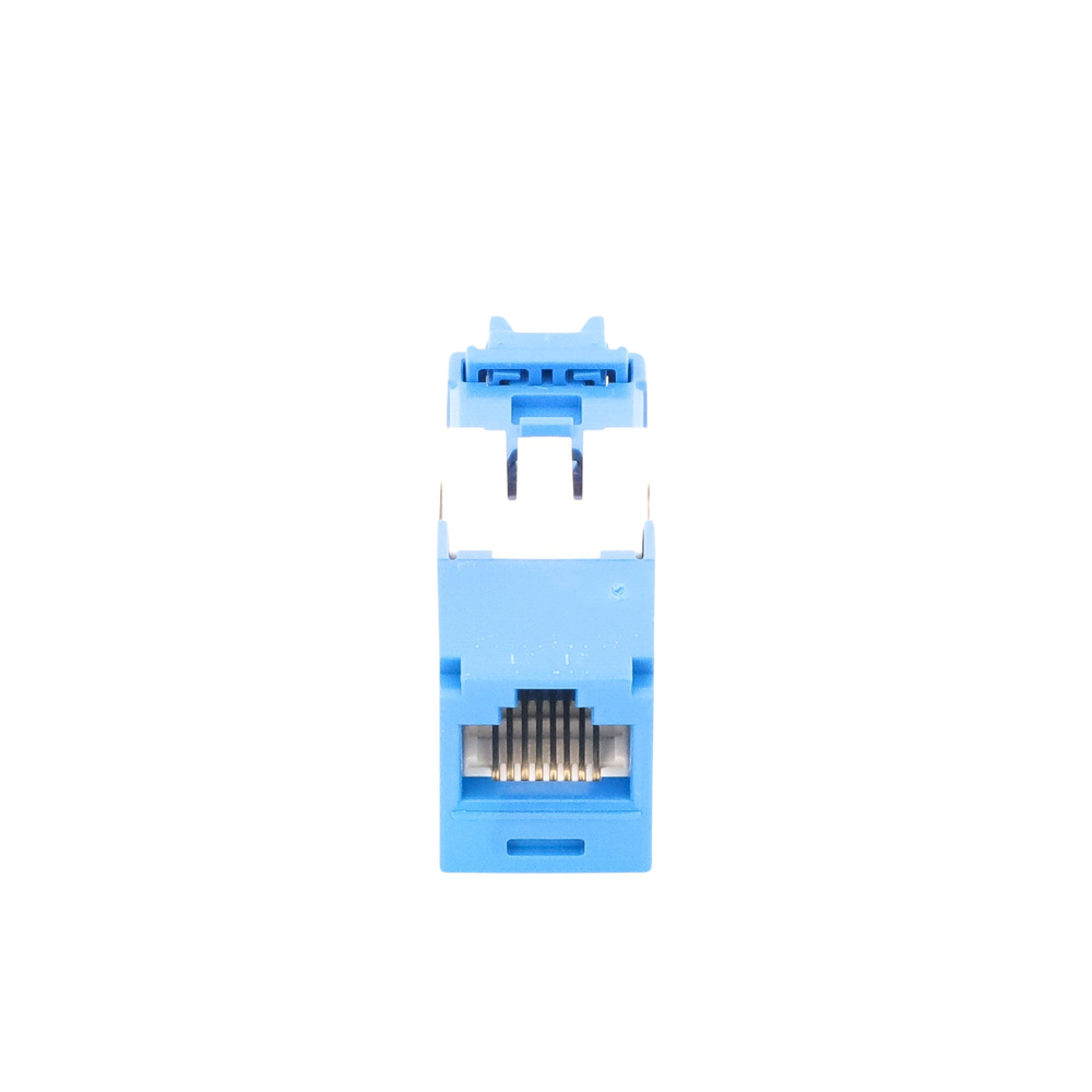 Conector Jack RJ45 Estilo TG, Mini-Com, Categoría 6A, de 8 Posiciones y 8 Cables, Color Azul