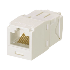 Conector Jack RJ45 Estilo TG, Mini-Com, Categoría 6A, de 8 Posiciones y 8 Cables, Color Blanco Mate