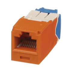 Conector Jack RJ45 Estilo TG, Mini-Com, Categoría 6A, de 8 Posiciones y 8 Cables, Color Naranja