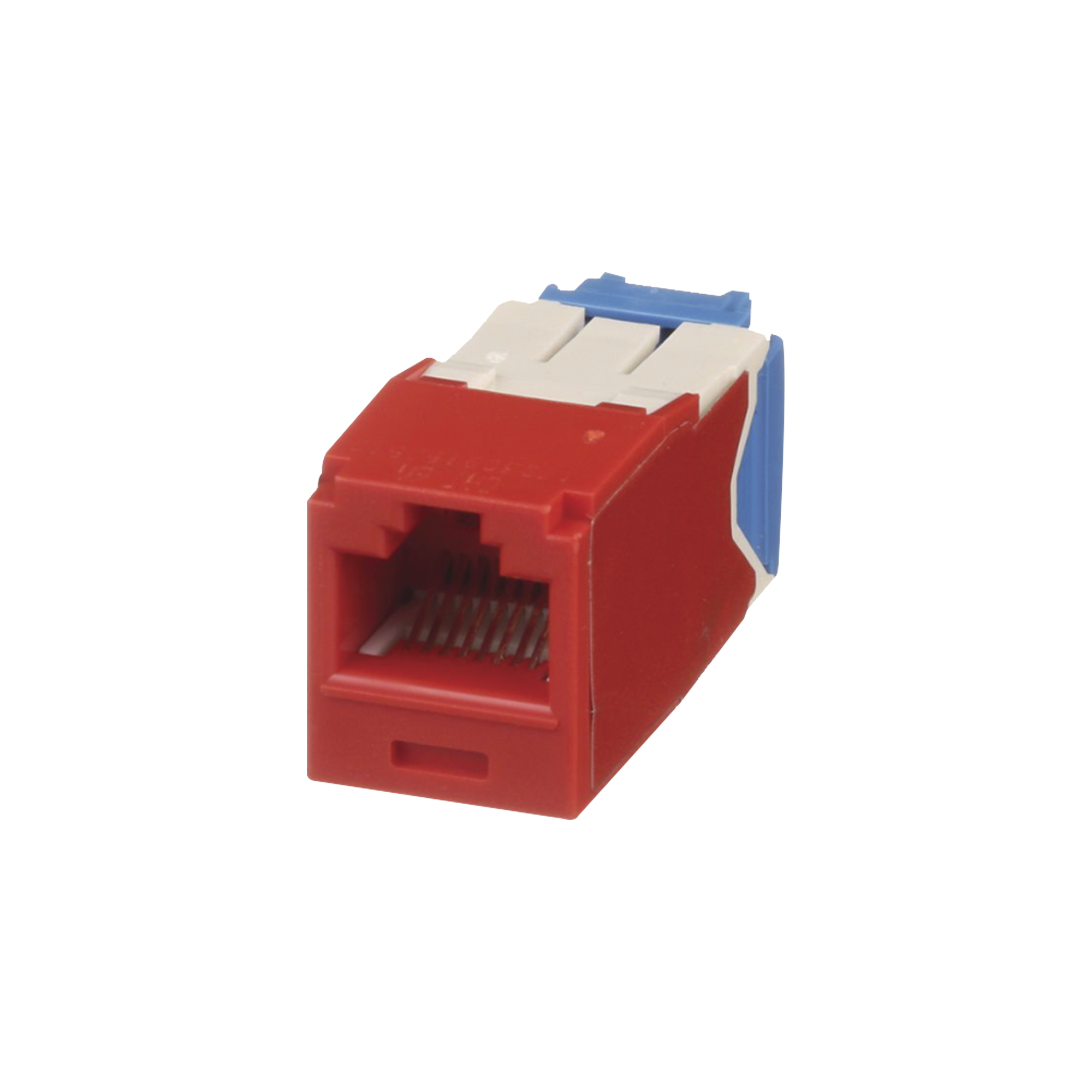 Conector Jack RJ45 Estilo TG, Mini-Com, Categoría 6A, de 8 Posiciones y 8 Cables, Color Rojo