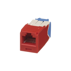 Conector Jack RJ45 Estilo TG, Mini-Com, Categoría 6A, de 8 Posiciones y 8 Cables, Color Rojo