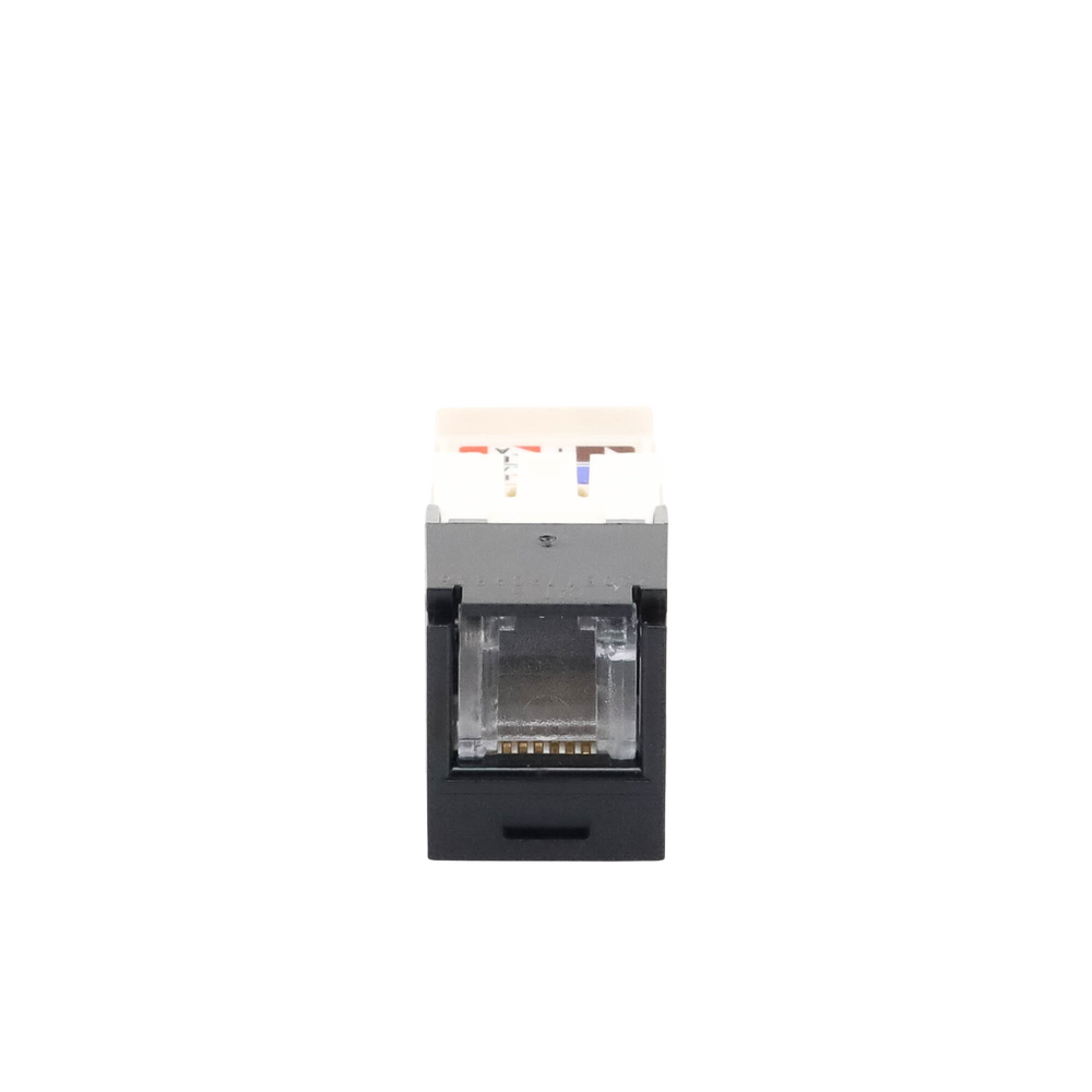 Conector Jack RJ45 Estilo TG con Ventana, Mini-Com, Categoría 6, de 8 Posiciones y 8 Cables, Color Negro