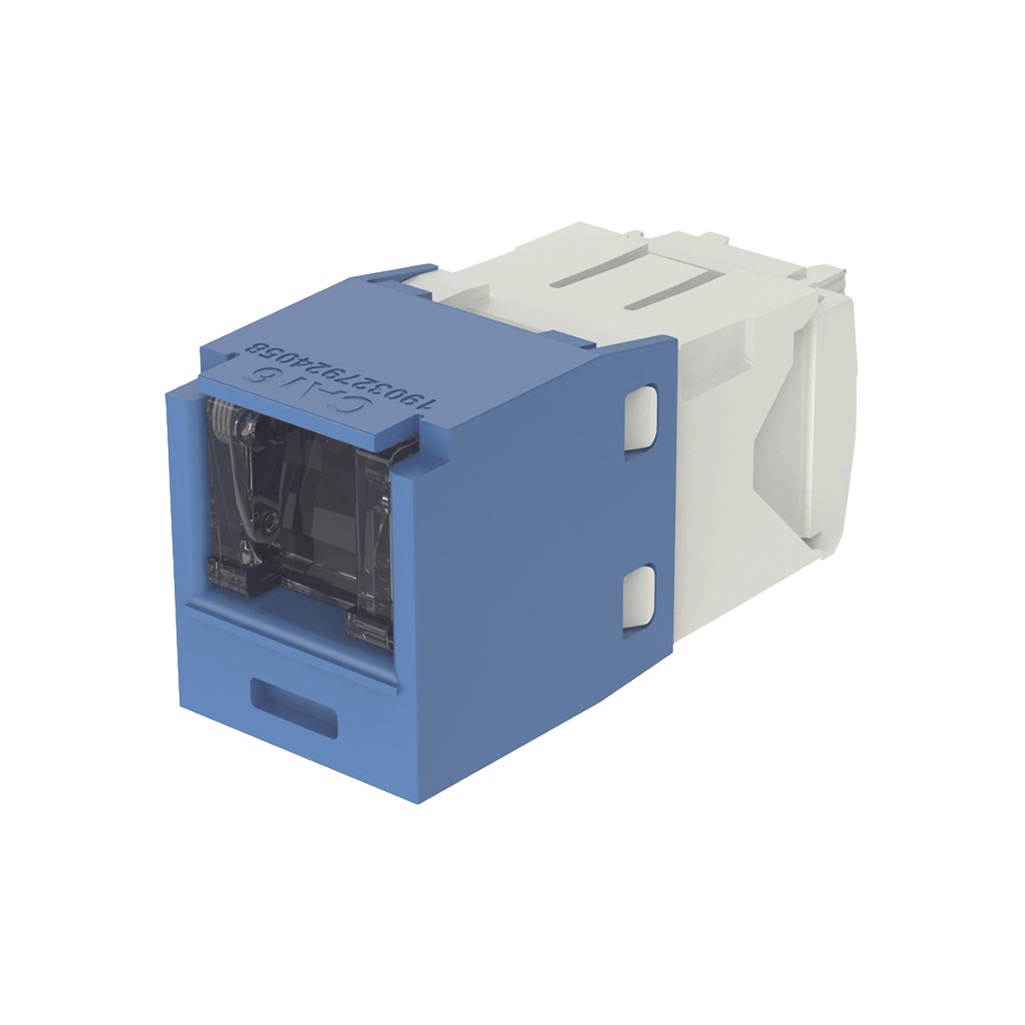 Conector Jack RJ45 Estilo TG con Ventana, Mini-Com, Categoría 6, de 8 Posiciones y 8 Cables, Color Azul