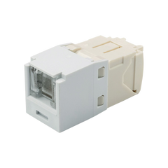 Conector Jack RJ45 Estilo TG con Ventana, Mini-Com, Categoría 6, de 8 Posiciones y 8 Cables, Color Blanco