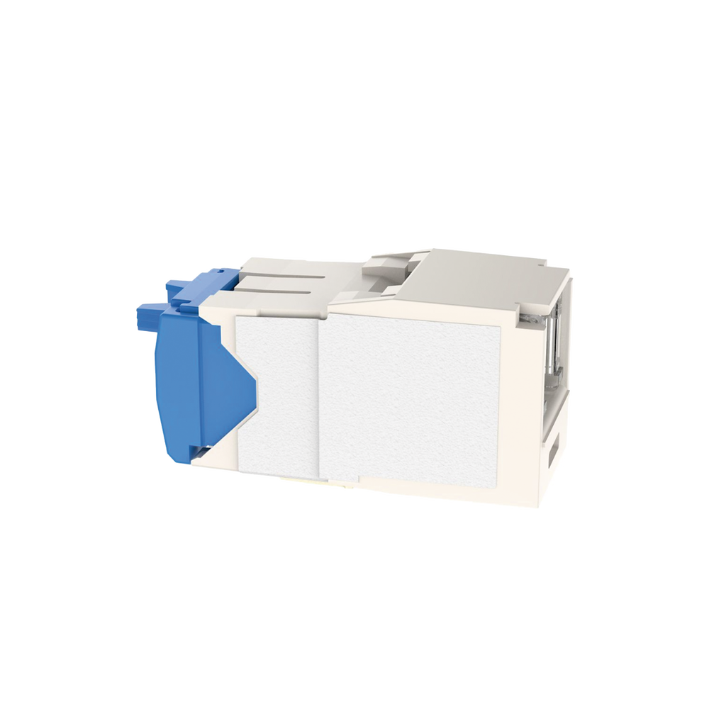 Conector Jack RJ45 Estilo TG con Ventana, Mini-Com, Categoría 6A, de 8 Posiciones y 8 Cables, Color Blanco