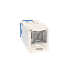 Conector Jack RJ45 Estilo TG con Ventana, Mini-Com, Categoría 6A, de 8 Posiciones y 8 Cables, Color Blanco
