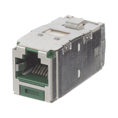 Conector Jack RJ45 Blindado, Estilo TG, Mini-Com, Categoría 6A, de 8 Posiciones y 8 Cables, Color Verde