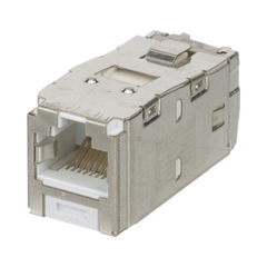 Conector Jack RJ45 Blindado, Estilo TG, Mini-Com, Categoría 6A, de 8 Posiciones y 8 Cables, Color Blanco