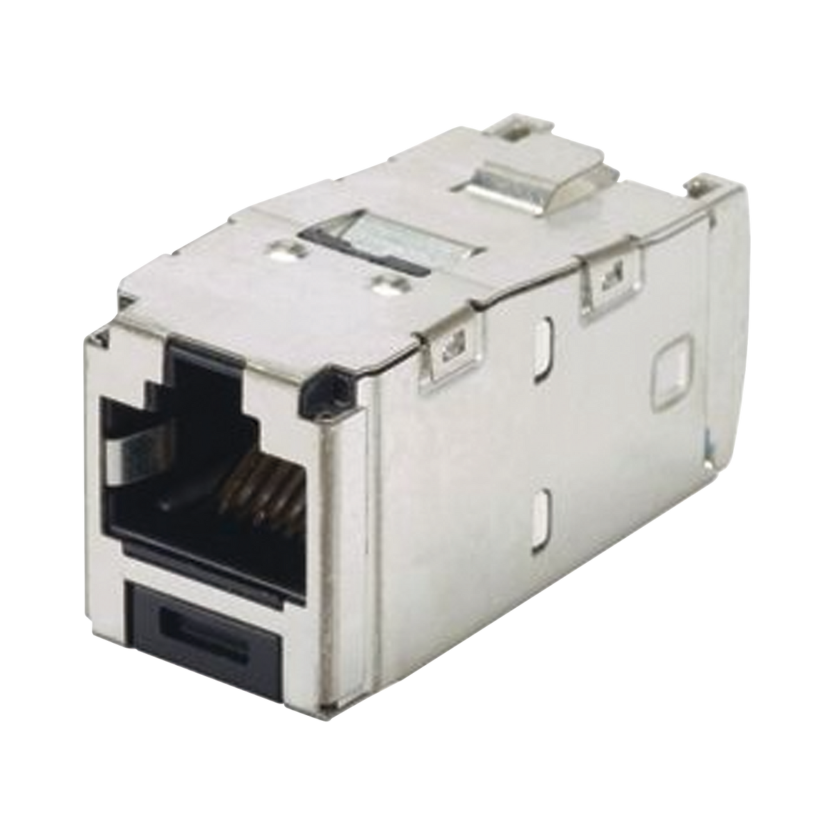 Conector Jack RJ45 Blindado, Estilo TG, Mini-Com, Categoría 6A, de 8 Posiciones y 8 Cables, Color Negro