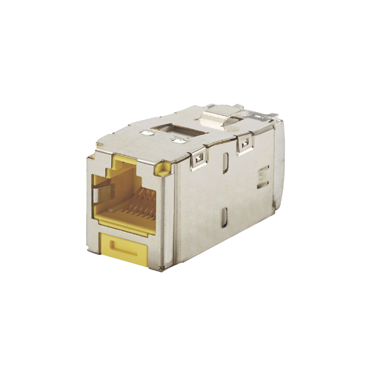 Conector Jack RJ45 Blindado, Estilo TG, Mini-Com, Categoría 6A, de 8 Posiciones y 8 Cables, Color Amarillo