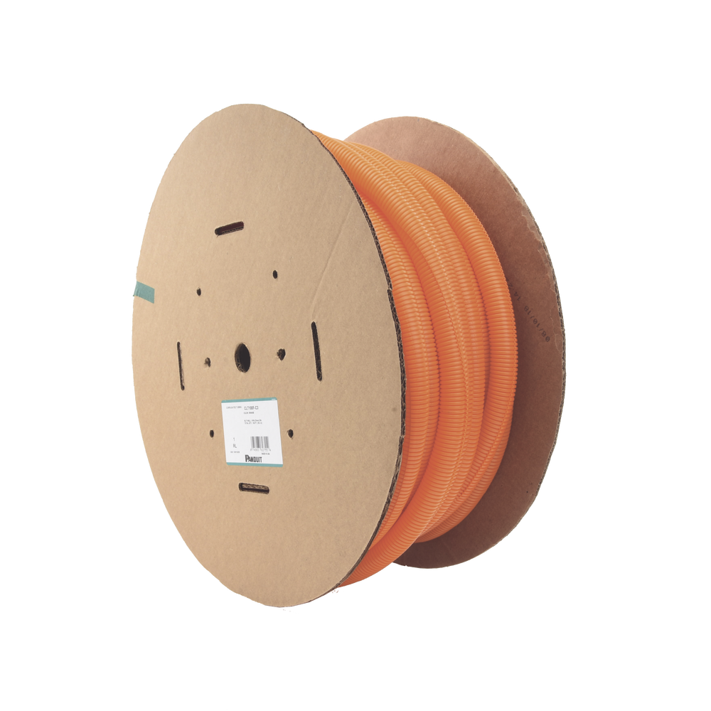 Tubo Corrugado Abierto para Protección de Cables, 1in (25.4 mm) de Diámetro, 30.5 m de Largo, Color Naranja