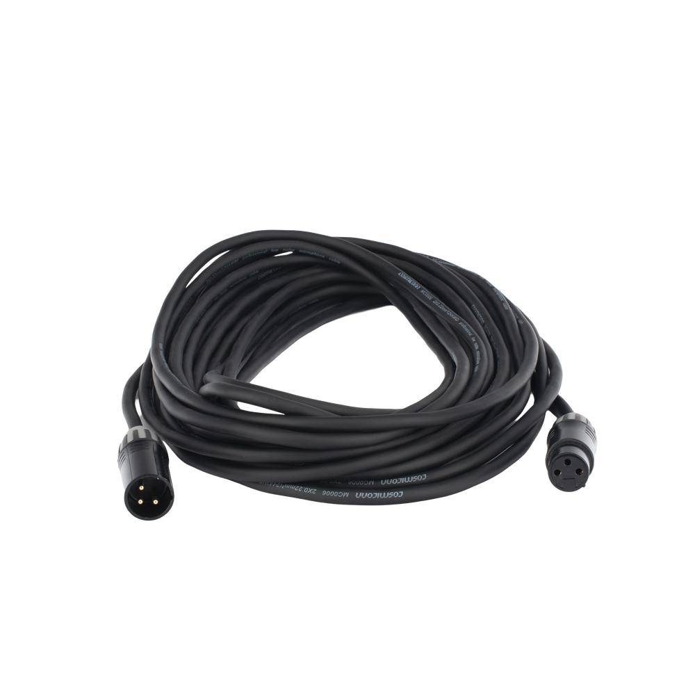 Cable XLR | 3 polos | Conector Hembra-Macho | Serie M | Carcasa Negra | Contactos Dorados | Ideal para Microfonía | Longitud 10m