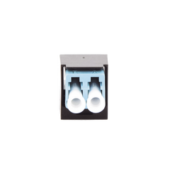 Módulo Acoplador LC Duplex, para Fibra Óptica Multimodo OM3/OM4, Tipo Mini-Com, Color Aqua