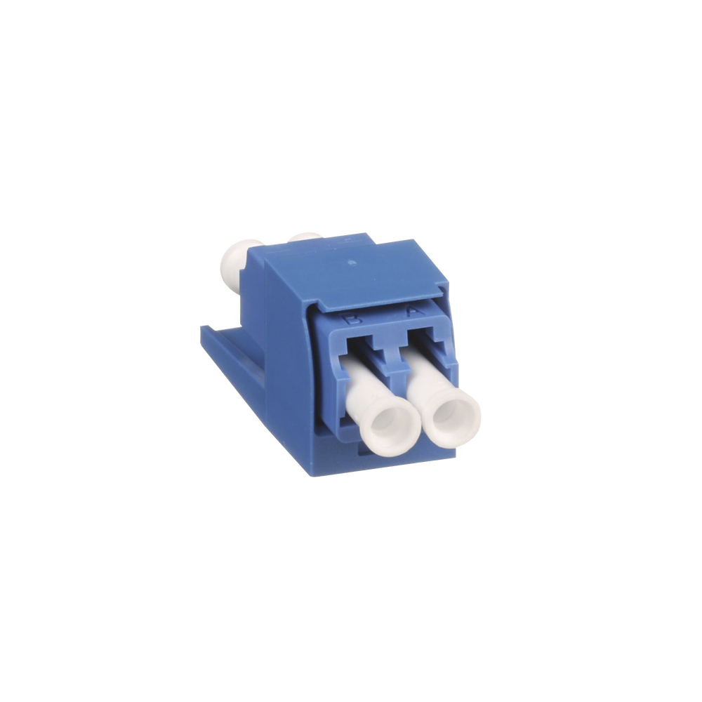 Módulo Acoplador LC Duplex, para Fibra Óptica Monomodo OS1/OS2, Tipo Mini-Com, Color Azul