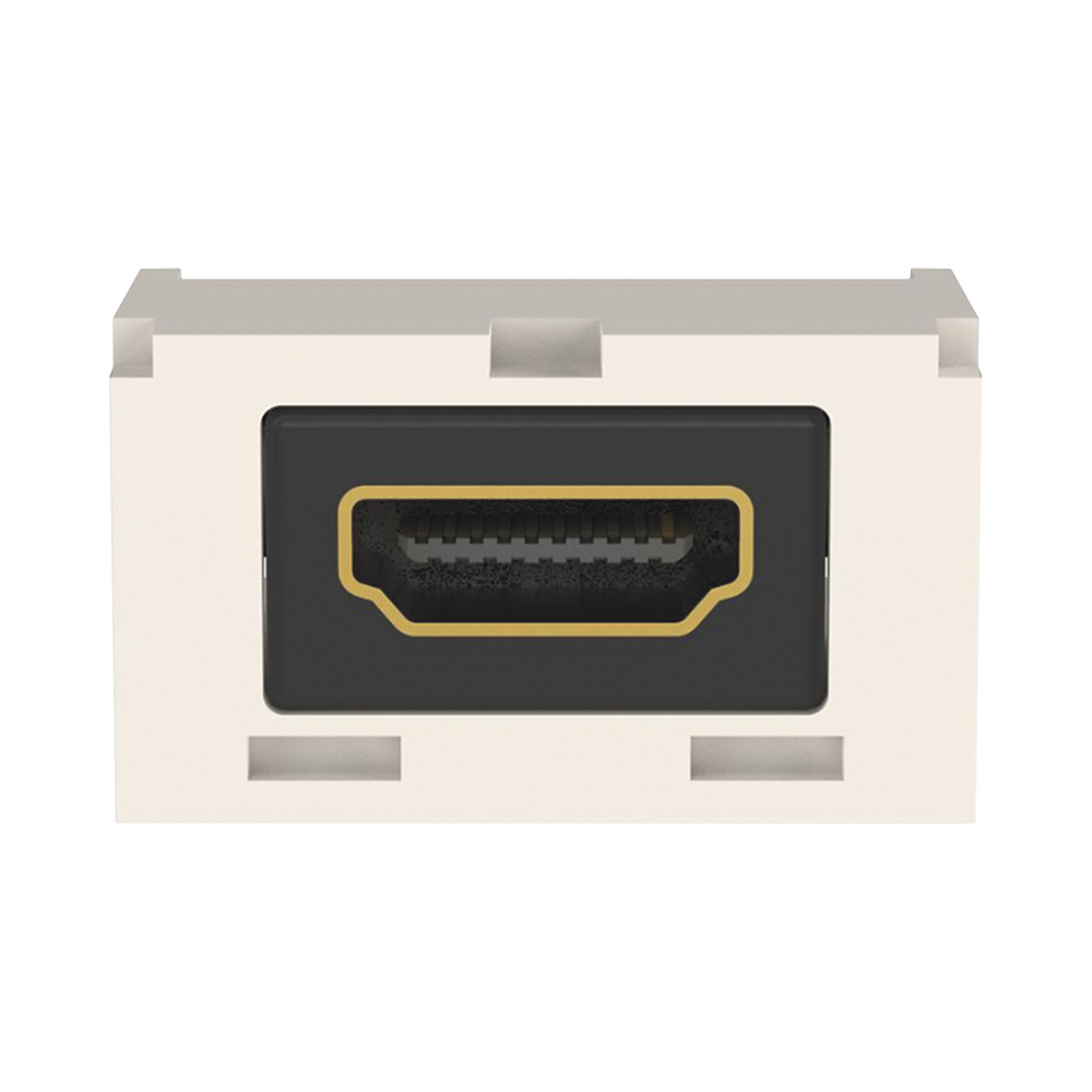 Módulo Acoplador HDMI 2.0, Hembra a Hembra Tipo-A, Categoría 2, Uso en 2 Puertos Mini-Com, Color Blanco Mate