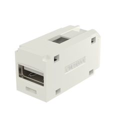 Módulo Acoplador USB 2.0, Hembra a Hembra, Tipo Mini-Com, Color Blanco Mate