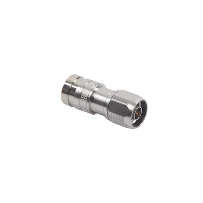 Conector N Macho de Compresion, en linea para LMR-400, CNT-400, RG-8/U, RF-400, Plata/Oro/Teflón.